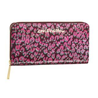 Louis Vuitton replica monogram vernis zippy wallet leopard M91477(rouge fauviste)