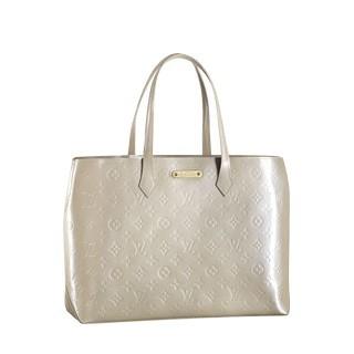 Louis Vuitton replica monogram vernis Wilshire MM M91441(blanc corail)