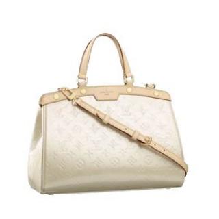 Louis Vuitton replica monogram vernis Brea MM M91456(blanc corail)