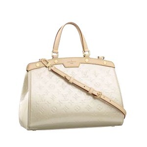 Louis Vuitton replica monogram vernis Brea MM M91456(blanc corail)