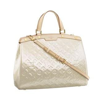 Louis Vuitton replica monogram vernis Brea GM M91454(blanc corail)