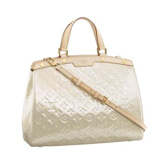 Louis Vuitton replica monogram vernis Brea GM M91454(blanc corail)