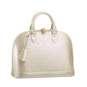 Louis Vuitton replica monogram vernis alma PM M91445 (blanc corail)