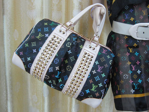 Louis Vuitton replica monogram multicolore courtney GM M40261 (black)