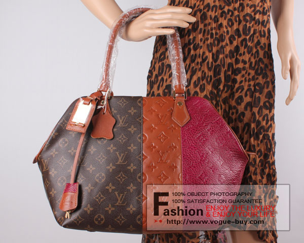 Louis Vuitton replica Monogram Blocks Zipped Tote M40503(bordeaux)