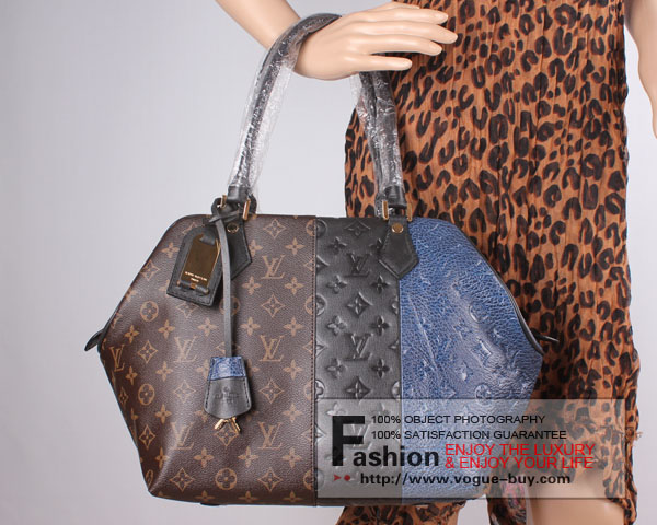 Louis Vuitton replica Monogram Blocks Zipped Tote M40504(marine)