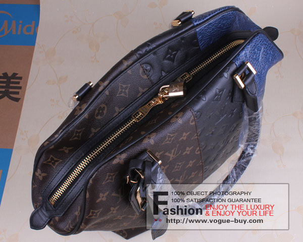Louis Vuitton replica Monogram Blocks Zipped Tote M40504(marine)