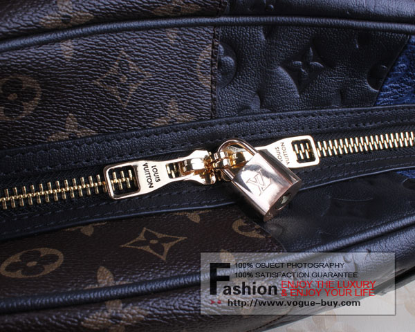 Louis Vuitton replica Monogram Blocks Zipped Tote M40504(marine)